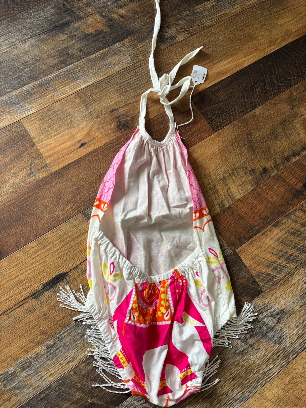 Kids Elephant Print Pink Halter outfit